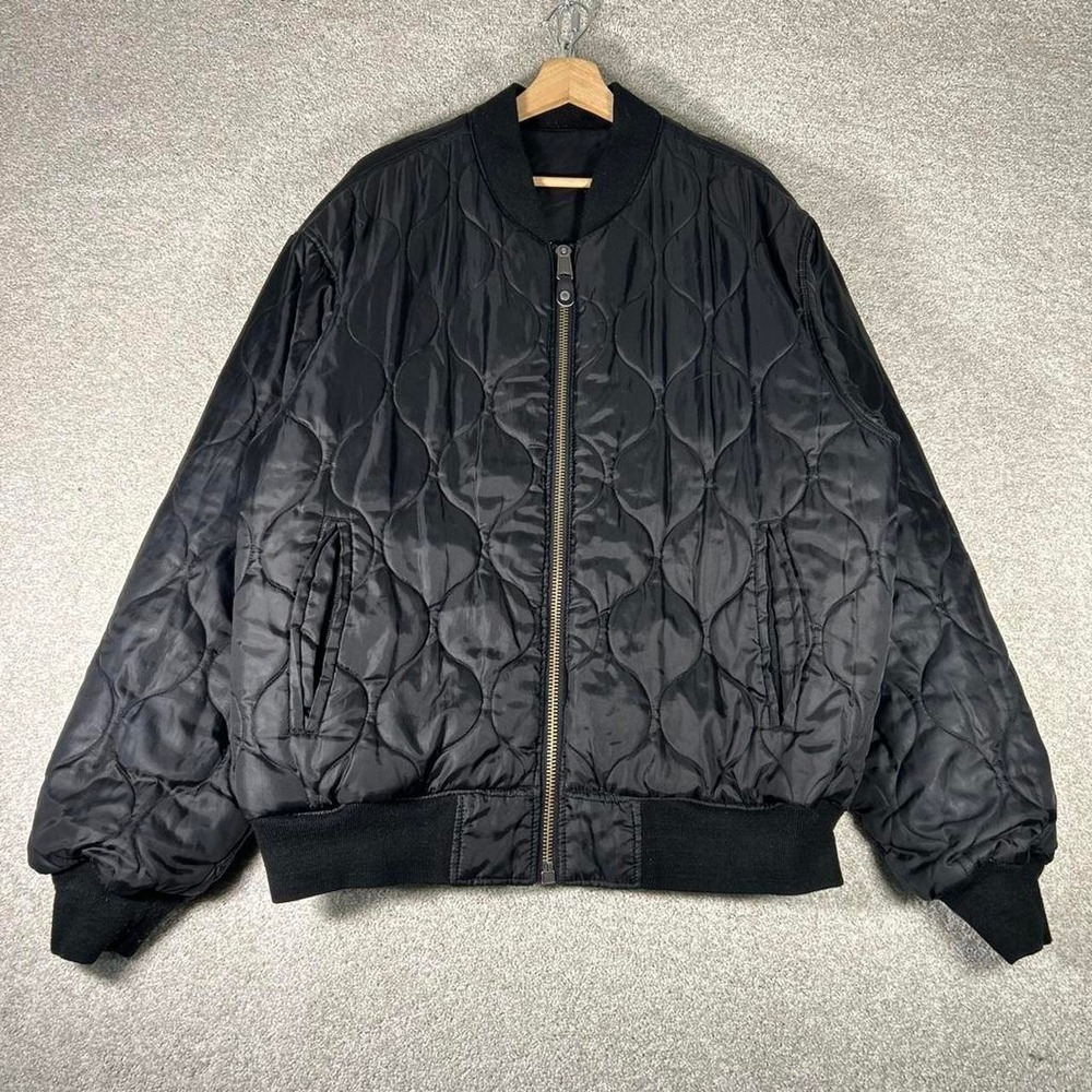 Y2K men's South Pole black reversible quilted military style bomber jacket L